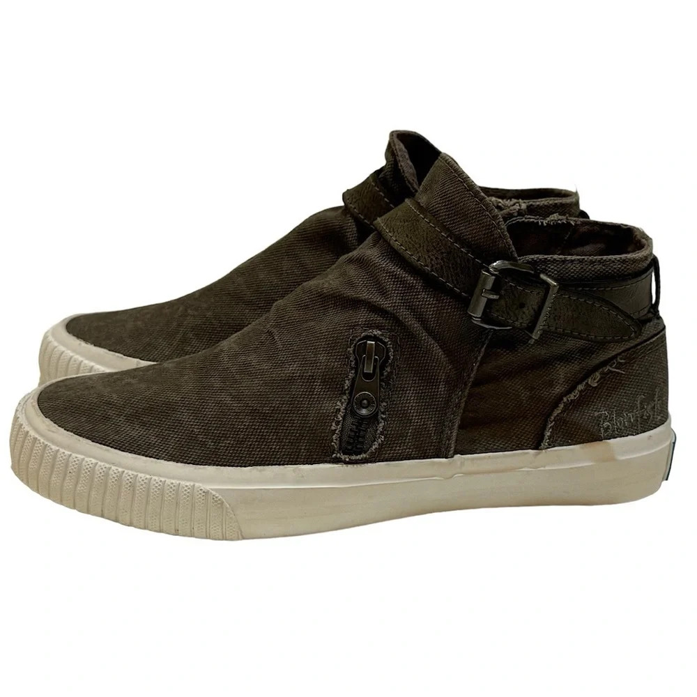 Blowfish Malibu Brown  Whiskey Hipster Twill High Top Canvas Sneakers Sz 7.5